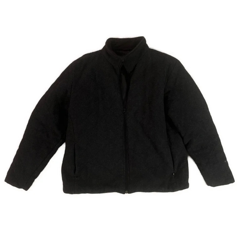 Vintage Woolrich Women's‎ Wool Quilted Charcoal Heather Full Zip Jacket- Size L